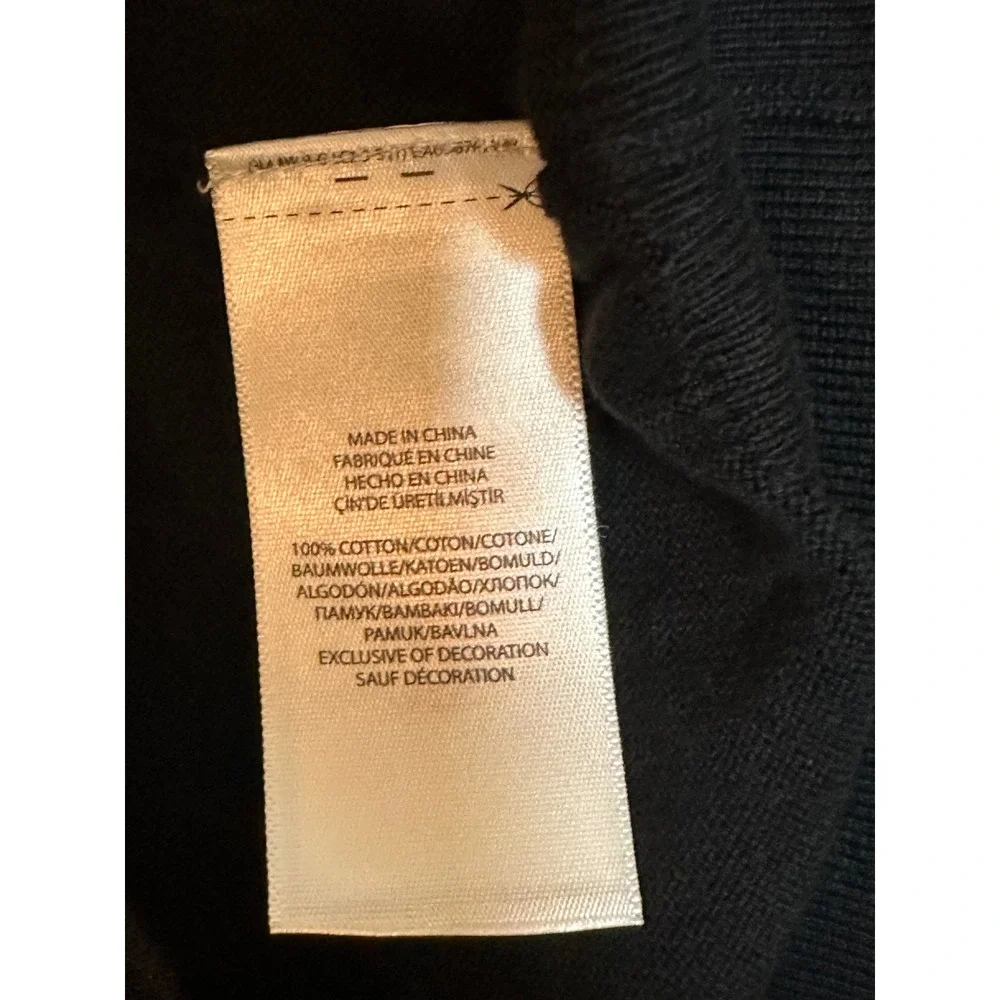 Polo Ralph Lauren Mens Black Pima Cotton V-Neck Sweater Size Large Pony Logo
